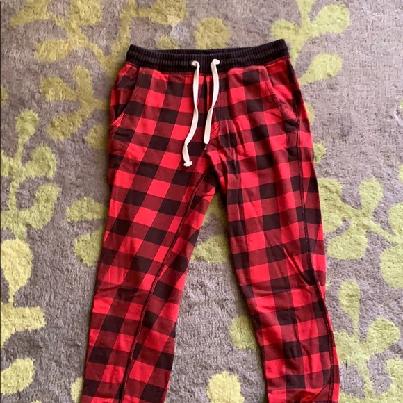mens plaid jogger pajamas